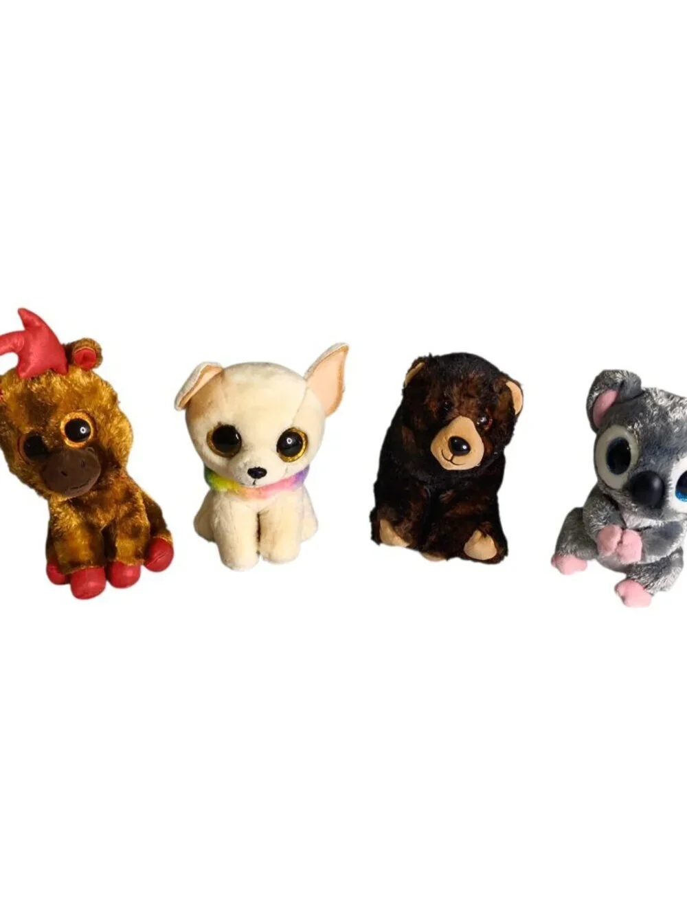 Ty Beanie Boos Animals Lot Of 4 Kid Pretend Play Katy Koala, Kodi, Chewey, Maple